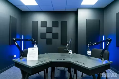 Black room, podcast booth